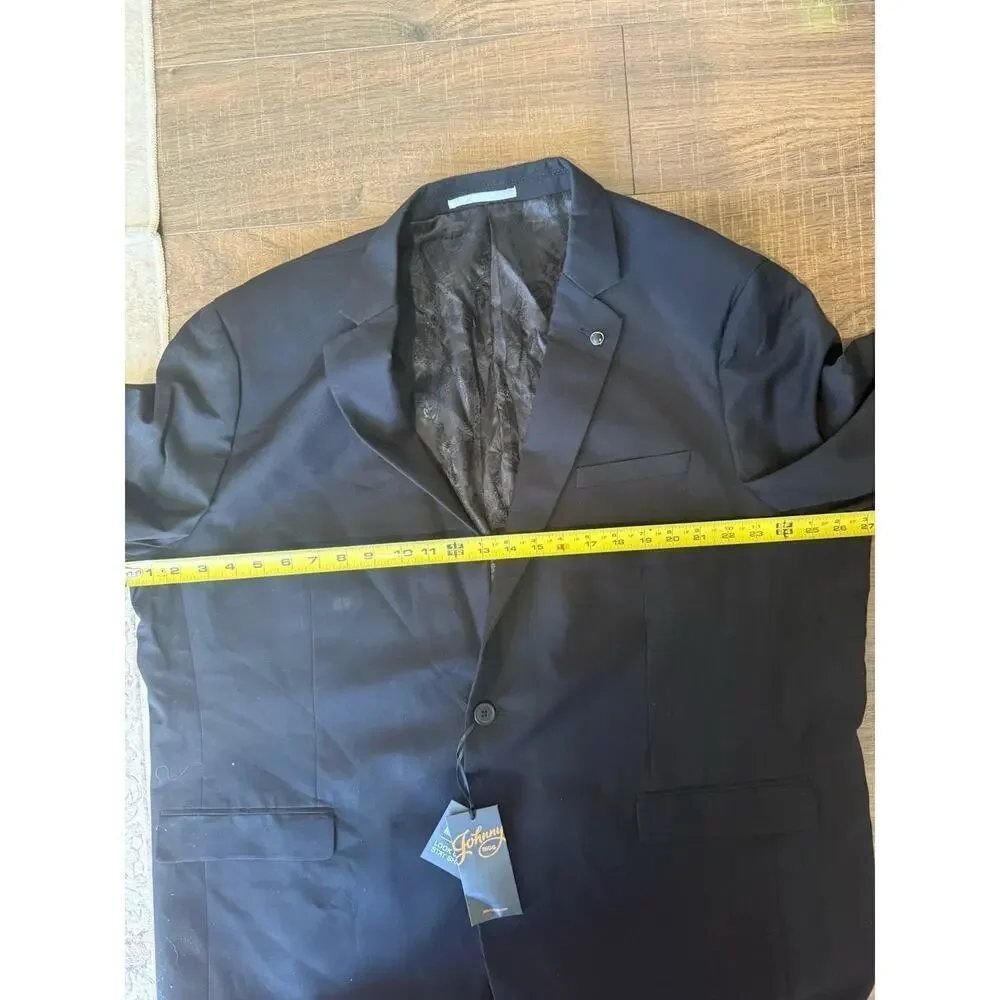 Johnny Bigg Black  RAYMOND 2 BUTTON‎ SUIT JACKET NEW With Tags Size 48